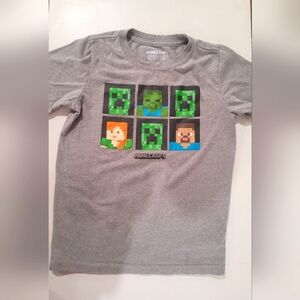 Kids Minecraft Gray T-Shirt Size 7